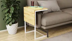Стіл журнальний приставний Террі Комбо Ferrum-decor 345x662x440 Білий метал ДСП Дуб Артізан 16 мм (FRD-105148) - мініатюра 6