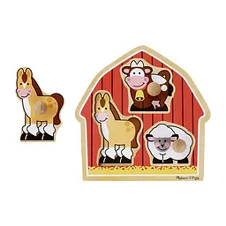 Формовий пазл Melissa&Doug Тварини з ферми, 3 елементи (MD2054) - мініатюра 4