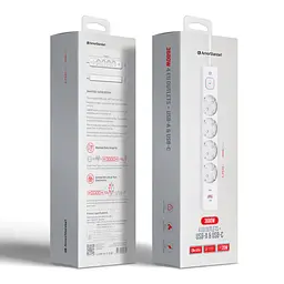 Мережевий фільтр-подовжувач ArmorStandart A-PS42 1.8m 4 розетки + USB-A + USB-C (PD20W) White (ARM84666) - мініатюра 8