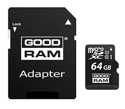 Карта пам'яті MicroSDXC 64GB UHS-I Class 10 Goodram + SD-adapter (M1AA-0640R12)