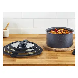 Кришка для посуду Tefal Ingenio, набір 3 шт, скло, пластик, чорний (L9849053) - мініатюра 4