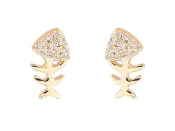 Сережки Xuping Позолота 18K пусети "Риб'ячі скелети" 283712