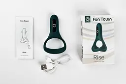 Ерекційне кільце Fun Town Rise подвійне управління зі смартфона Turquoise - мініатюра 4
