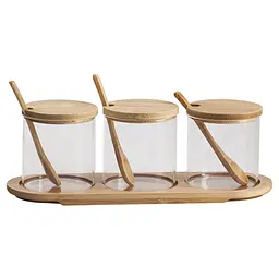 Набор банок на подставке Viva Bamboo с ложками (R350/4)