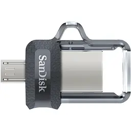 Флеш-накопичувач Sandisk USB 3.0 Ultra Dual Drive OTG M3.0 128Gb (150Mb/s) Black (SDDD3-128G-G46) - мініатюра 1