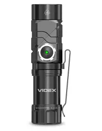Ліхтар ручний Videx A244RH, Black, 600 Лм, 5000K, до 105 м, 7 режимів роботи, лінзи із загартованого скла, світлодіод Luminus SST20 (10 Вт), акумулятор (Li-ion 16340 800mAh або CR123A), Type-C, IP66 (VLF-A244RH)