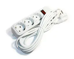 Фільтр мережевий Maxxter, 3 розетки, 4.5 м, Grey, 10А, до 2.2 кВт, вимикач, заземлення, 3x0.5 мм? (SPM3-G-15G)