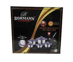 Набір каструль з кришками та сковородою Bohmann BH 1800 MRB 19 предметів - мініатюра 4