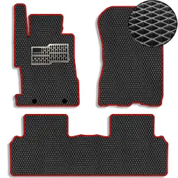Килимки в салон EVA для Honda Civic 8 Седан 4D 2006-2011 з підп'ятником Чорні-Червоний кант 5 шт