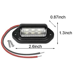 LED Підсвічування Номери універсальні Thoc Auto 12/24V 6 LED 2 шт. Чорна (4382) - мініатюра 2