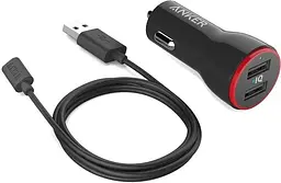 Автомобільний Зарядний пристрій 24 w 2 порти юсб Anker PowerDrive 2 A2310
