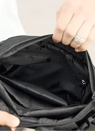Велика чоловіча сумка бананка Sambag DynamicDart чорна тканева 38 × 21 × 7 см (80411701m) - мініатюра 8