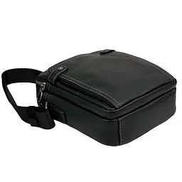 Сумка через плече чоловіча шкіряна Tiding Bag 8911A чорна - мініатюра 6