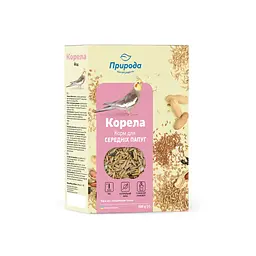 Корм для птахів Природа Корела для середніх папуг, йод 500 г (4823082410811)