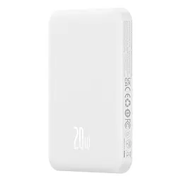 Зовнішній акумулятор Baseus Magnetic Mini Wireless Fast Charge Power Bank 5000mAh 20W Stellar White（With Simple Series Charging Cable Type-C to Typ (P10022107223-00) - мініатюра 4