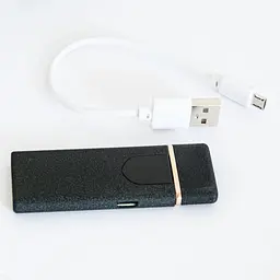 Електронна запальничка чорна матова сенсорна запальничка наподарунок USB Lighter - мініатюра 8