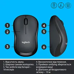 Мишка Logitech M220 Silent Grey (910-004878) - мініатюра 6