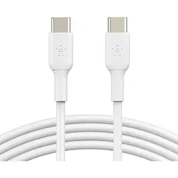 Кабель Belkin USB-C > USB-C заряджання/синхронізації 1м, 60Вт, Type-C, PVC, білий teh0013652