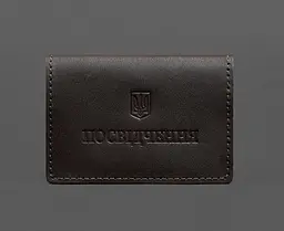 Шкіряна обкладинка для пенсійного посвідчення темно-коричнева