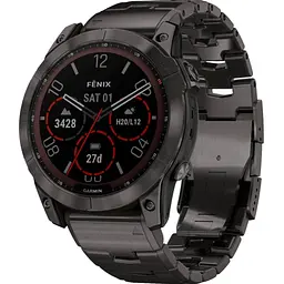 Смарт-годинник Garmin Fenix 7X Sapphire Solar Edition Carbon Grey DLC Titanium with Carbon Grey DLC Vented Titanium Band 010-02541-27 [78193]