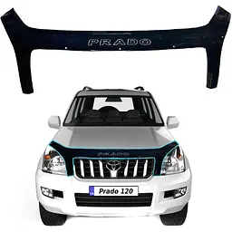 Дефлектор капота мухобійкаToyota Prado 120 2002-2010 Євро Кріплення Voron Glass