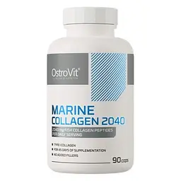 Морський колаген OstroVit Marine Collagen 2040 mg, 90 капсул для здоров'я шкіри, волосся, нігтів та суглобів