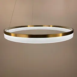 Сучасна кругла підвісна LED люстра у латунному каркасі | Арт. M 2702 AB | Line F - мініатюра 6