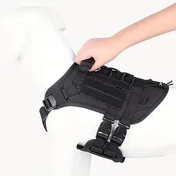 Шлейка для собак Vest, тактичний жилет з ручкою і системою MOLLE, регульований, Чорний L - мініатюра 5