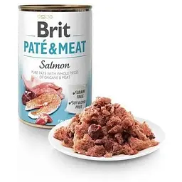 Вологий корм Brit Care Pate&Meat для собак з лососем 400 г - мініатюра 2