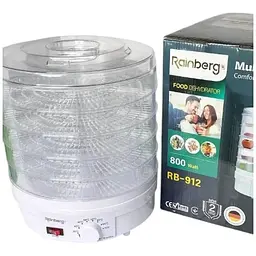 Сушарка для фруктів та овочів Rainberg RB-912 5 секцій 800 Вт - мініатюра 2