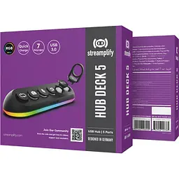 USB-Хаб Streamplify HUB DECK 5-RGB-EU-F, чорний - мініатюра 13