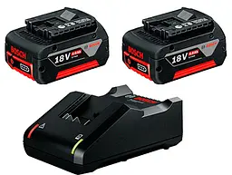 Акумулятор для електроінструментів Bosch GBA 18V 4.0 Ah, 2 шт і з/п GAL 18V-40