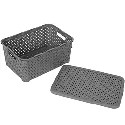 Кошик Diomedea з кришкою 34.5x24.5x15.5 см 10 л коричневий (К13-534) - мініатюра 3