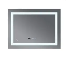 Дзеркало Mixxus WARM MR02-100x80 з LED Touch, Anti-fog, димером, регулюванням яскравості, годинником (MI6935) - мініатюра 3