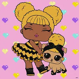 Картина за номерами L.O.L. Surprise! Queen Bee With Queen Pup KHO6287, 40х40 см