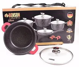 Набір каструль з кришками та сковородою Benson BN-329, 10 предметів - мініатюра 6