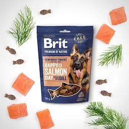Ласощі для собак Brit Premium Semi-moist Snacks Salmon with Dill напіввологі з лососем і укропом 180 г - мініатюра 4