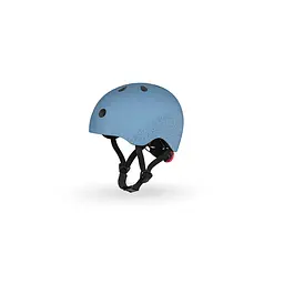 Шолом захисний Scoot and Ride світловідбиваючий, з ліхтариком, 45-51 см (XXS/XS), сіро-синій (SR-210225-STEEL) - мініатюра 4