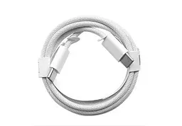Кабель плетений SX iPhone 15 Type-C to Type-C 1.0 м White (V4T-0031-92) - мініатюра 3