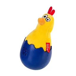 Іграшка для собак Курча-неваляшка з пищалки GiGwi Egg текстиль гума 14 см