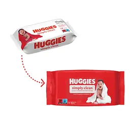 Дитячі вологі серветки Huggies Simply Clean 72 шт (5029053582238) - мініатюра 4