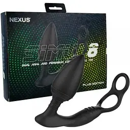 Анальна вібропробка Nexus SIMUL8 Plug Edition з ерекційним кільцем 2 двигуни діаметр 4 см - мініатюра 2