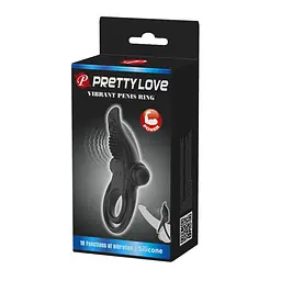Ерекційне кільце чорне з вібрацією Pretty Love Vibrant - мініатюра 2