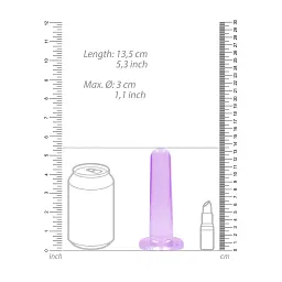 Фалоімітатор Realrock Crystal Clear Dildo 5.3" 13.5 см фіолетовий - мініатюра 4