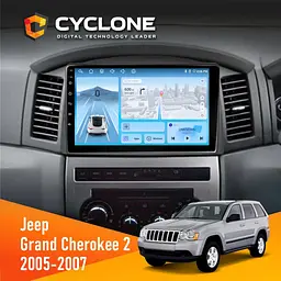 Штатна магнітола Jeep Grand Cherokee 2005-2007 Big Screen Cyclone C10-012 4x64 DSP 4G Cyclone (НФ-00008806)