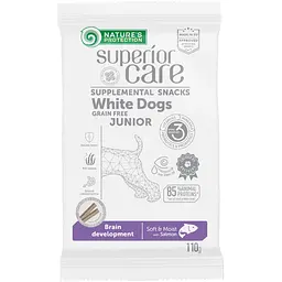 ласощі для молодих собак Nature's Protection Superior Care White Dogs Brain Development з лососем 110 г