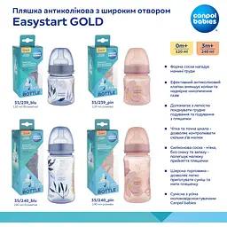 Уцінка. Пляшка антиколікова з широким отвором Canpol babies Easystart Gold 240 мл рожева - мініатюра 8
