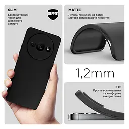 Чехол-накладка для смартфона Xiaomi Redmi A3/A3x Poco C61 4G, противоударный, силиконовый, термополиуретановый (ТПУ), с защитой камеры и корпуса, черный, защита всего корпуса, ArmorStandart (ARM74444) - мініатюра 3