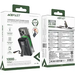 Універсальна мобільна батарея Acefast Magnetic Wireless 10000mAh 22.5W PD, QC 3.0 USB-C In/Out, QI 15W M24 Металево-Сірий - мініатюра 5