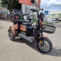 Електроскутер Триколісний Crosser TR1 (1500W, 72V, 24Ah) Коричневий - мініатюра 3